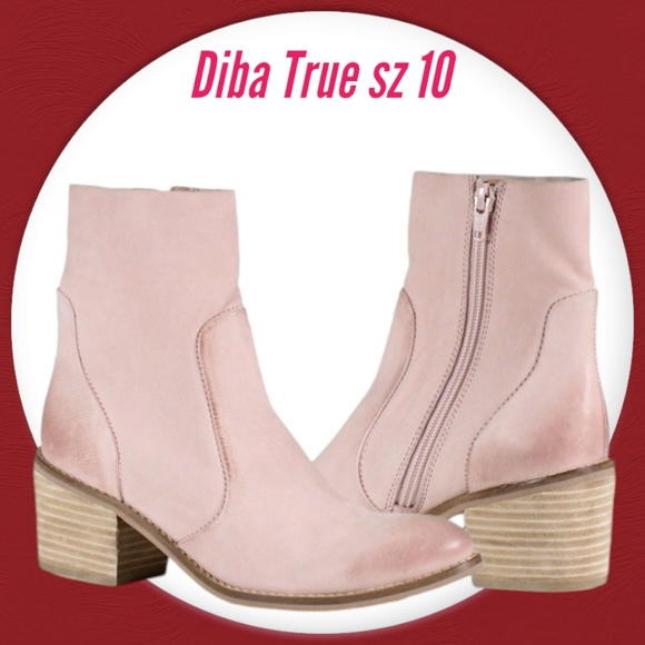 Diba True Woman Boot Pink Leather Suede  Block heel Mixed Media Western Cowboy - Picture 1 of 11